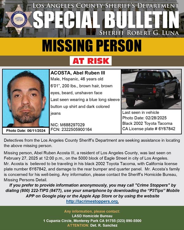 LASD missing Acosta