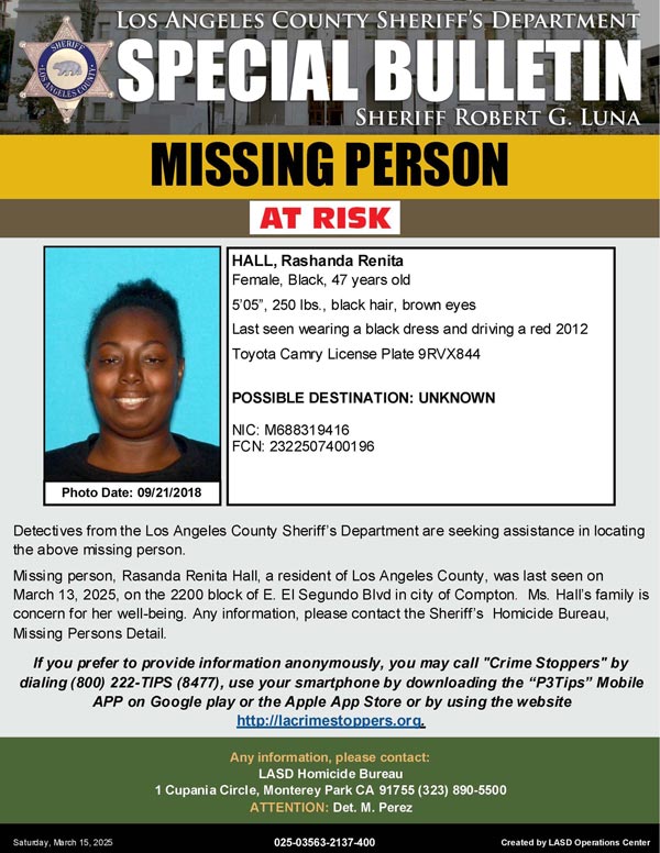 LASD missing Hall