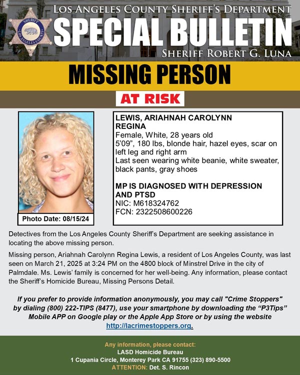 LASD missing Lewis