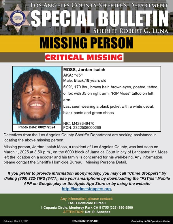 LASD missing Moss