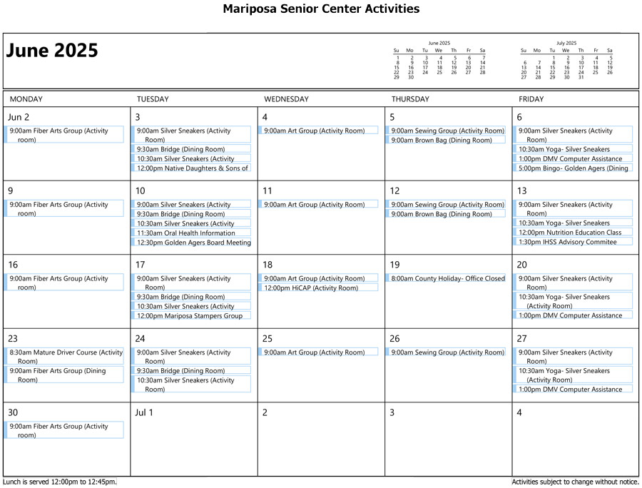 June Calendar