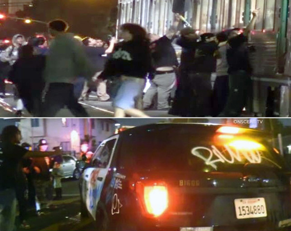 LAPD crowd in Newton inc
