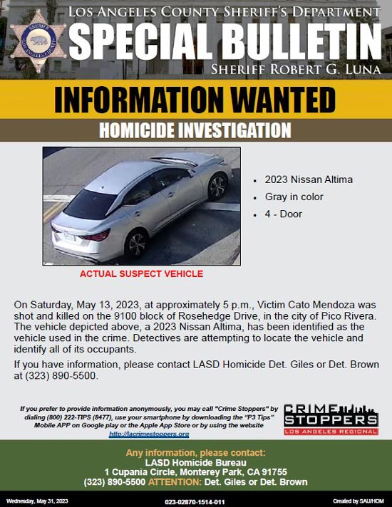 LASD homicide Pico Rivera