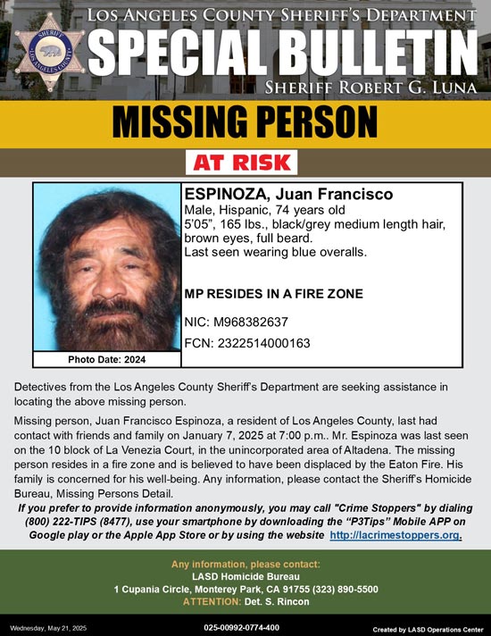 LASD missing Espinoza