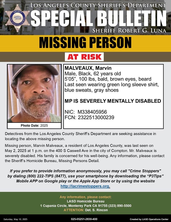 LASD missing Malveaux