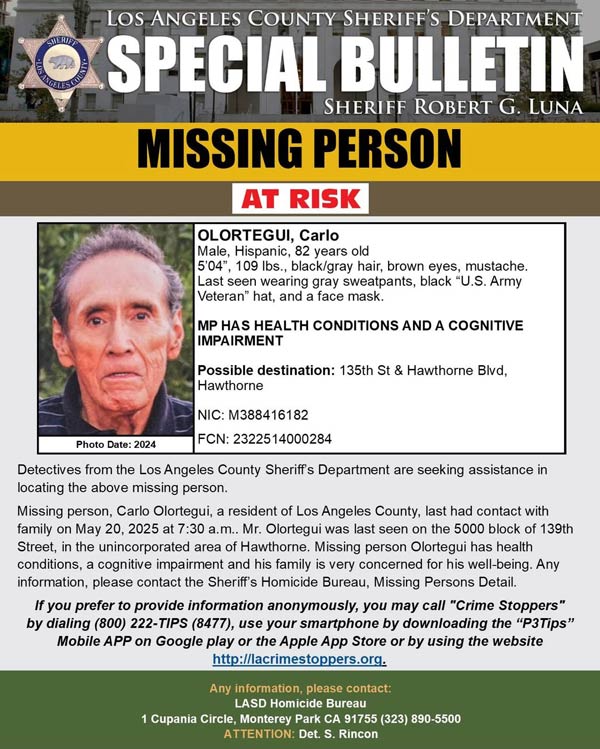 LASD missing Olortegui