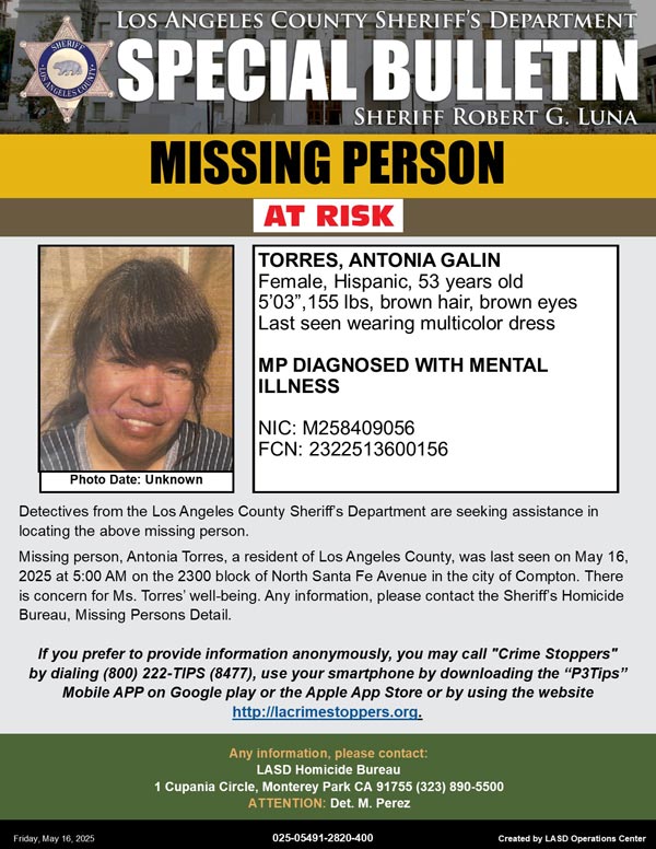 LASD missing Torres