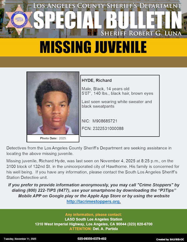 LASD missing Hyde