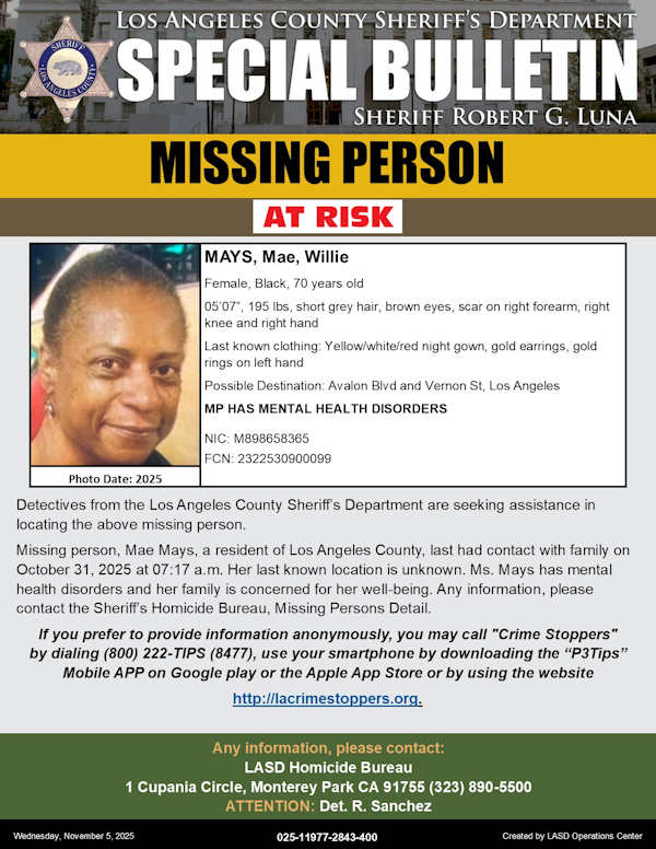 LASD missing Mays