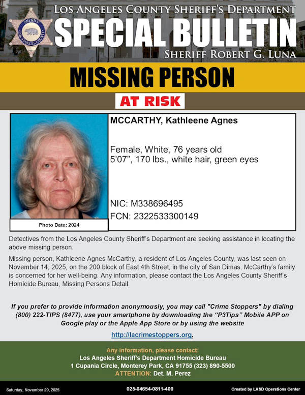 LASD missing McCarthy