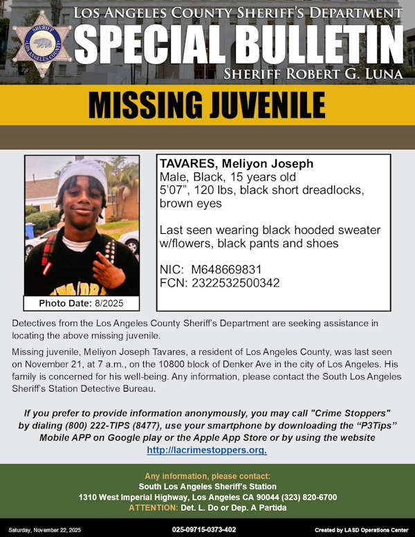 LASD missing Tavares