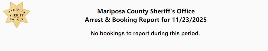 mariposa county booking report for november 23 2025