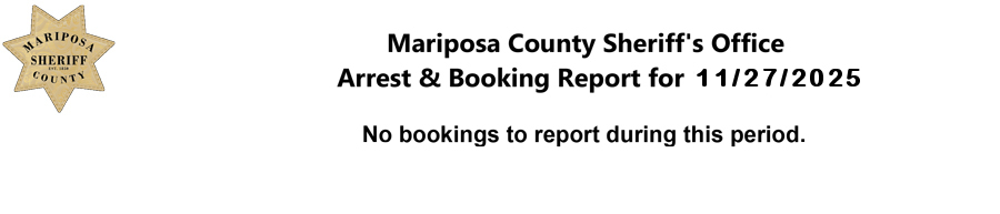 mariposa county booking report for november 27 2025