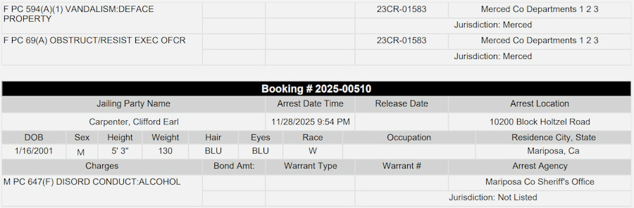 mariposa county booking report for november 28 2025b