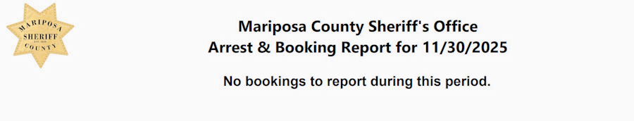 mariposa county booking report for november 30 2025