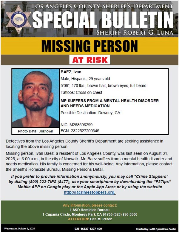 LASD missing Baez