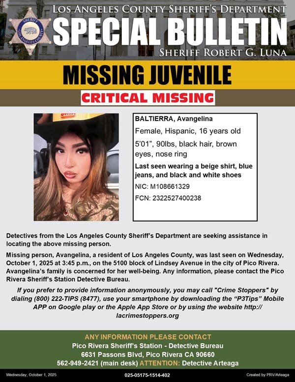 LASD missing Baltierra