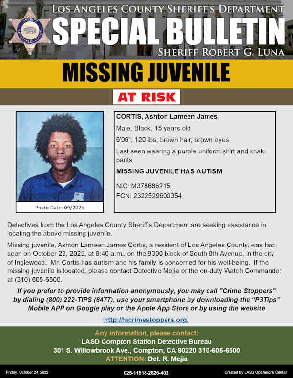 LASD missing Cortis