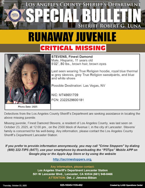LASD missing Stevens