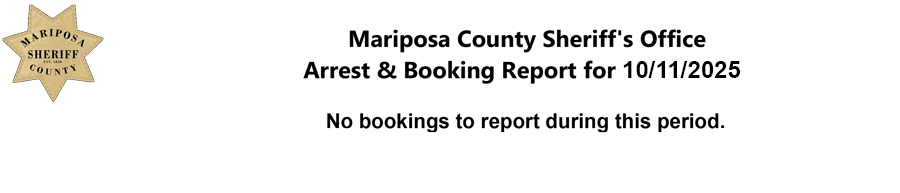 mariposa county booking report for october 11 2025
