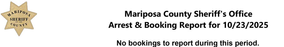 mariposa county booking report for october 23 2025
