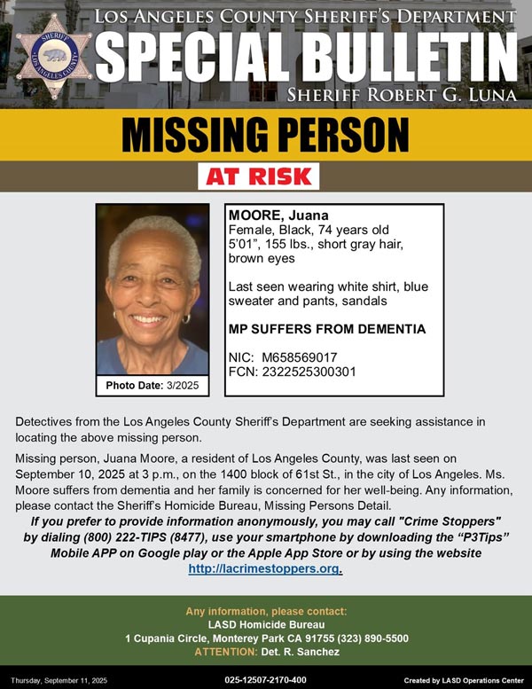 LASD missing Moore