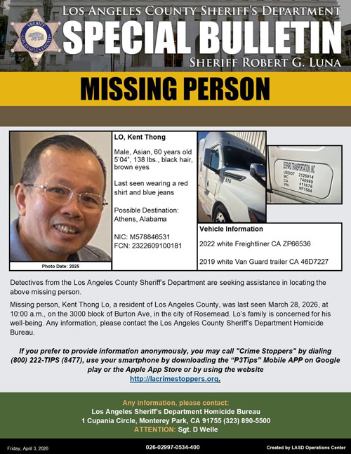 LASD missing Lo