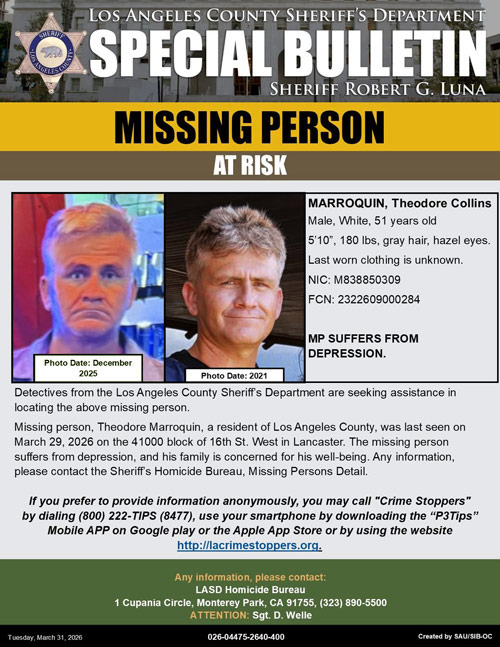 LASD missing Marroquin