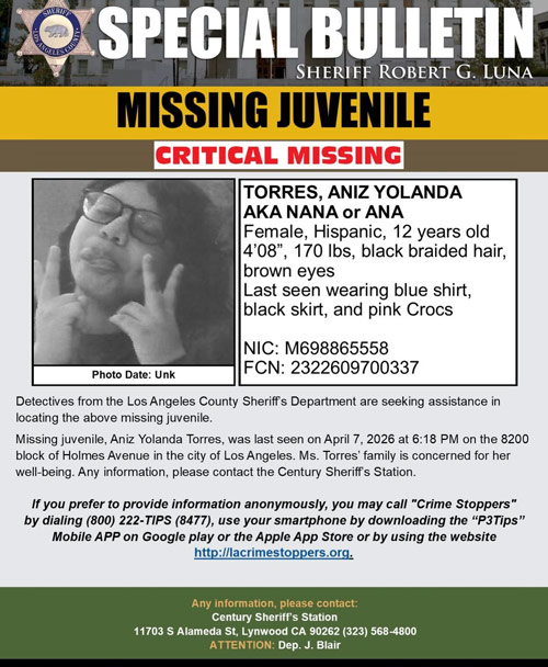 LASD missing Torres