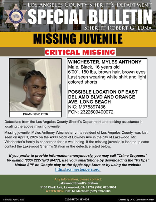 LASD missing Winchester