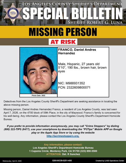 LASD missing Franco