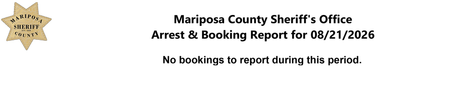 mariposa county booking report