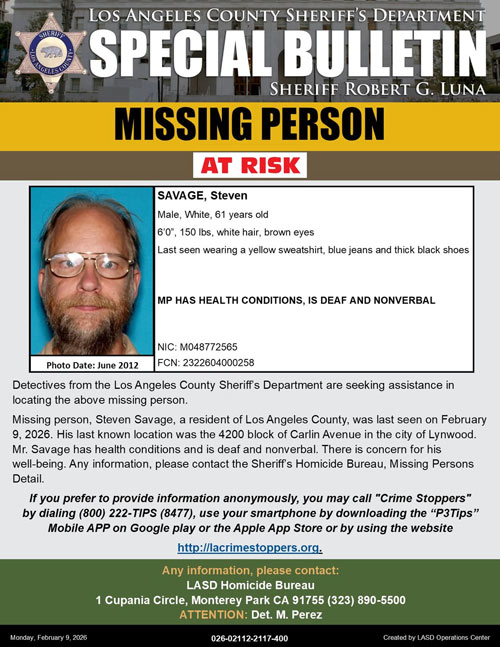 LASD missing Savage