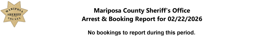 mariposa county booking report for february 22 2026