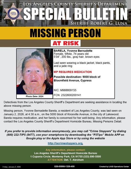 LASD missing Barela