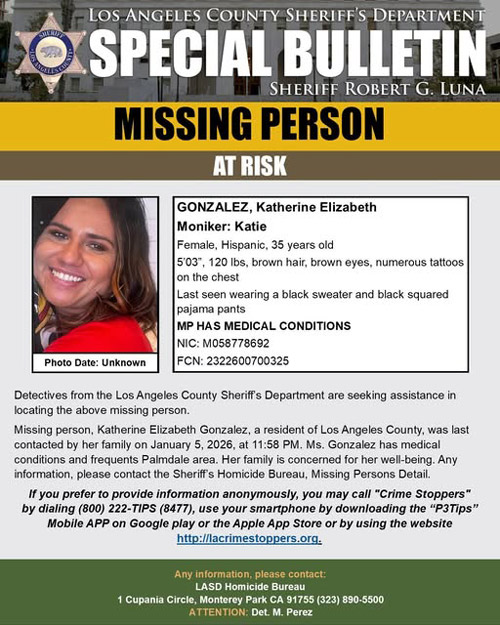 LASD missing Gonzalez