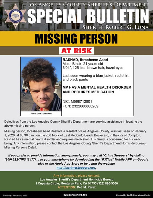 LASD missing Rashad