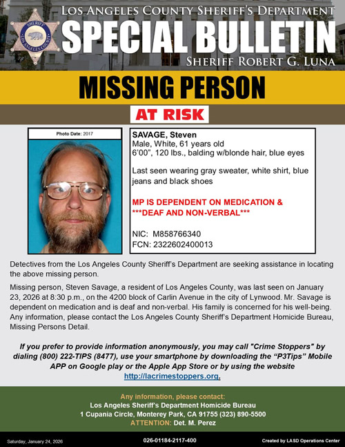 LASD missing Savage