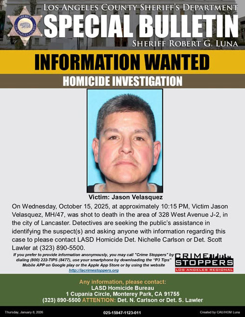 LASD wanted Velasquez