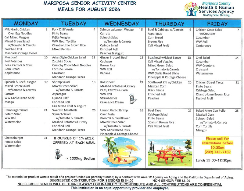 August Menu