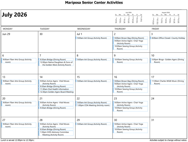 July Calendar