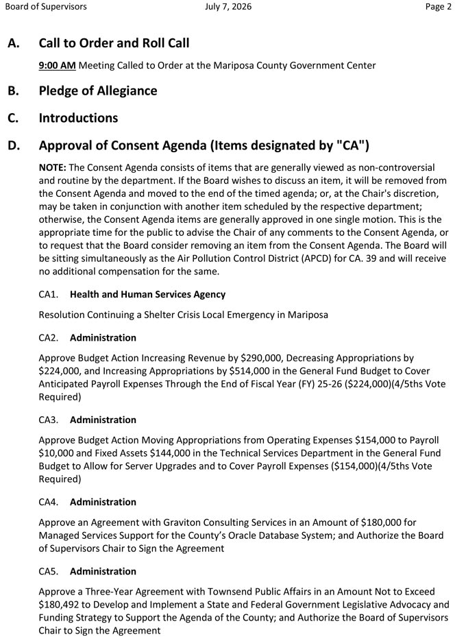 agenda agenda