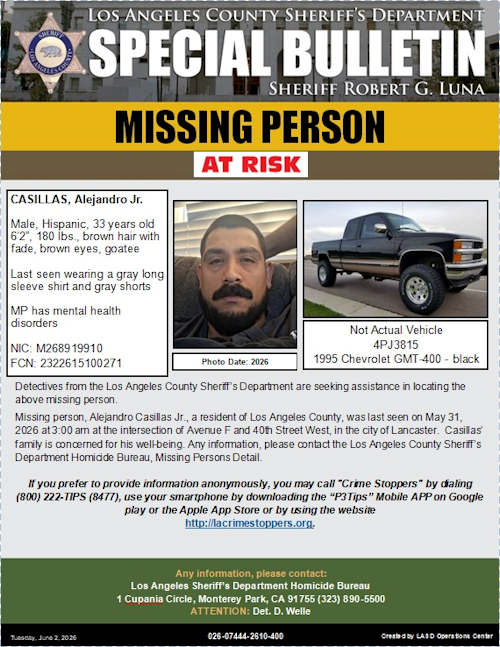 LASD missing Casillas