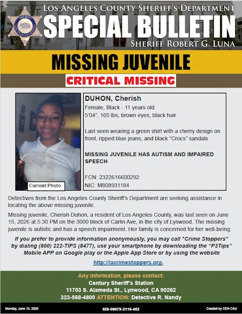 LASD missing Duhon