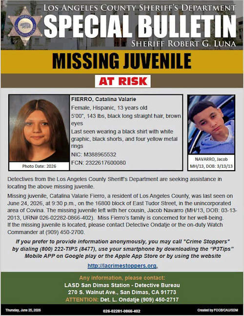 LASD missing person Fierro