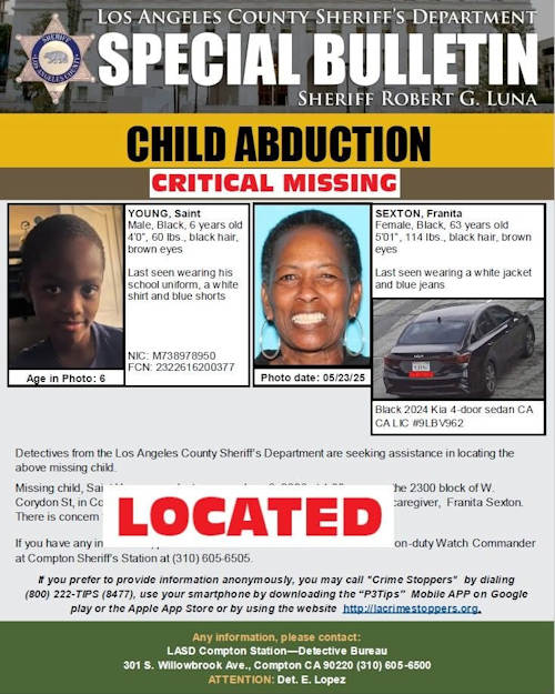 LASD missing Young Sexton found