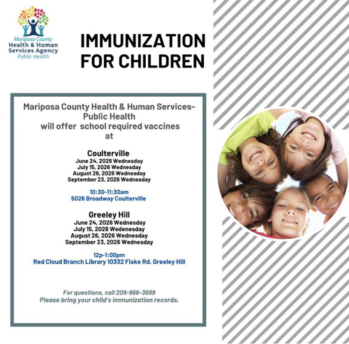 Mariposa County Public Health Immunization Schedule 