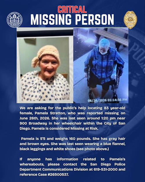 SDPD missing person Pamela Stratton