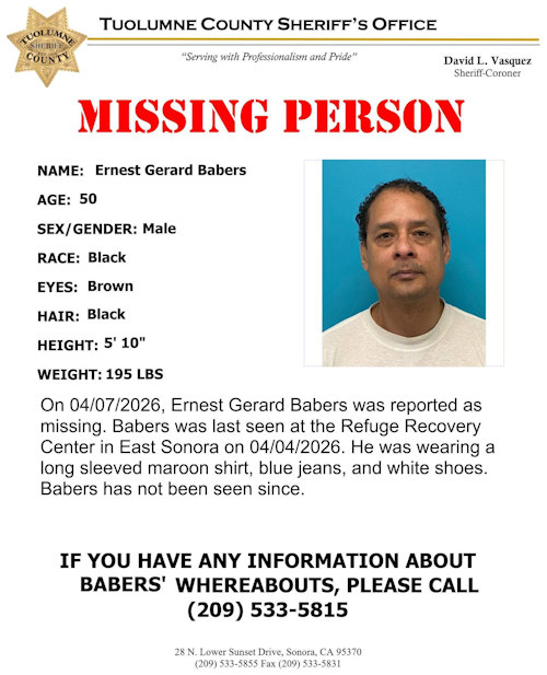 Tuolumne SO missing Babers