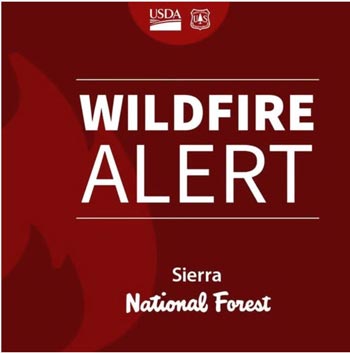 sierra national forest wildfire alert